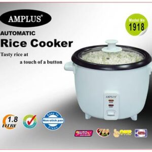 Amplus Automatic Rice Cooker 1.8L (Model 1918) – Non-Stick Pot | One-Touch Cooking