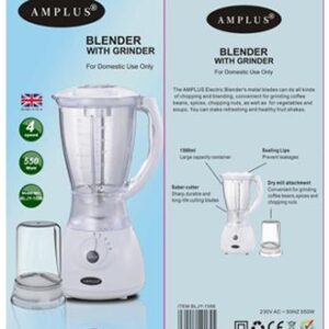 Amplus Blender with Grinder 550W – 1500ML Jug | Multi-Function Kitchen Blender