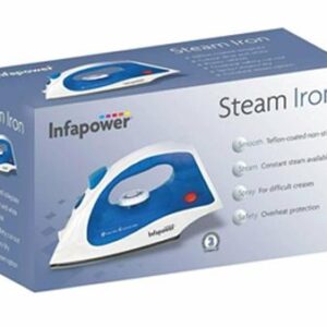Geepas Infapower Steam Iron – 1400W with Teflon Non-Stick Soleplate, Spray & Steam Functions, Overheat Safety Cut-Out